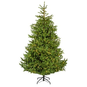 7.5FT Nordmann Fir Pre-Lit Kaemingk Everlands Artificial Christmas Tree