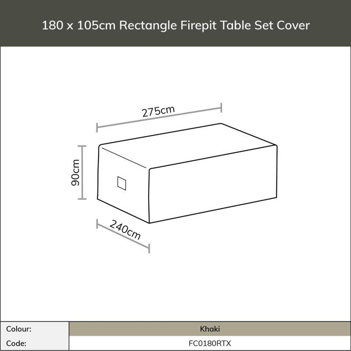 Bramblecrest 180x105cm Rectangle Firepit Table Set Cover