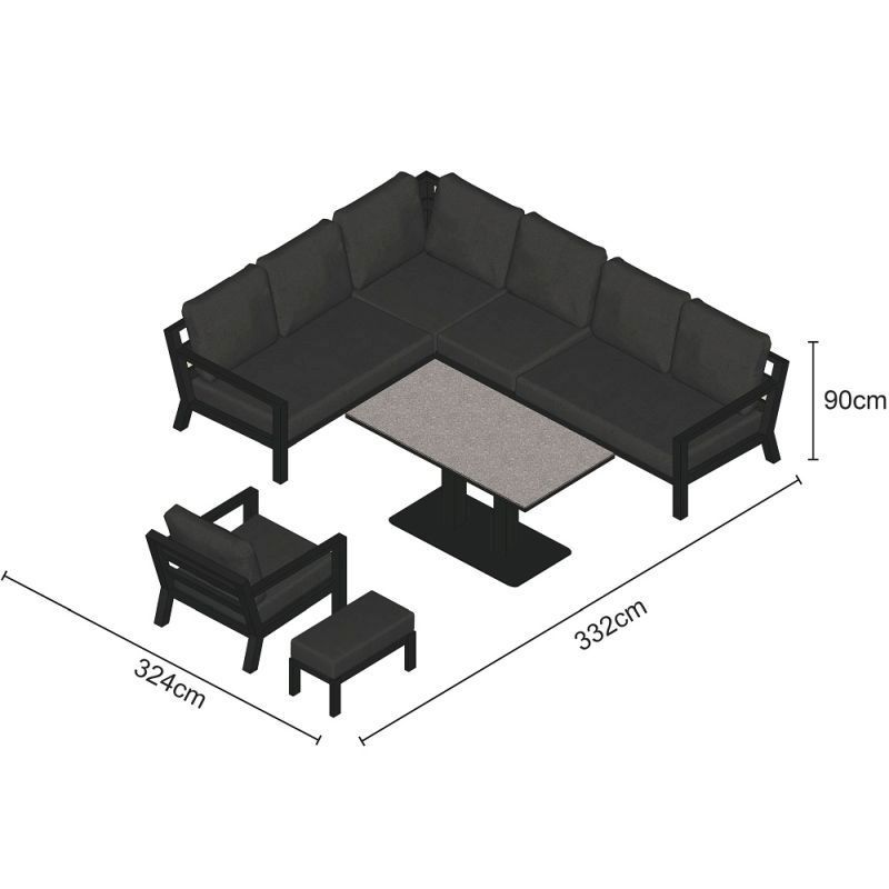 LIFE Timber Corner Set with Adjustable Table | DISPLAY SET