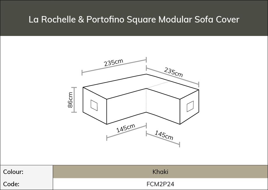 Bramblecrest La Rochelle Square Modular Sofa Cover - Khaki