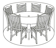 Leisuregrow 6 Seat Round Dining Set Cover