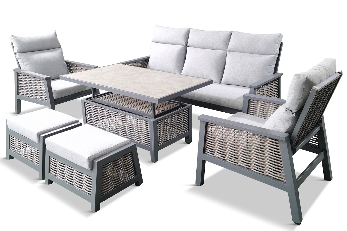 Leisuregrow Seville Lounge Dining Set with Adjustable Table